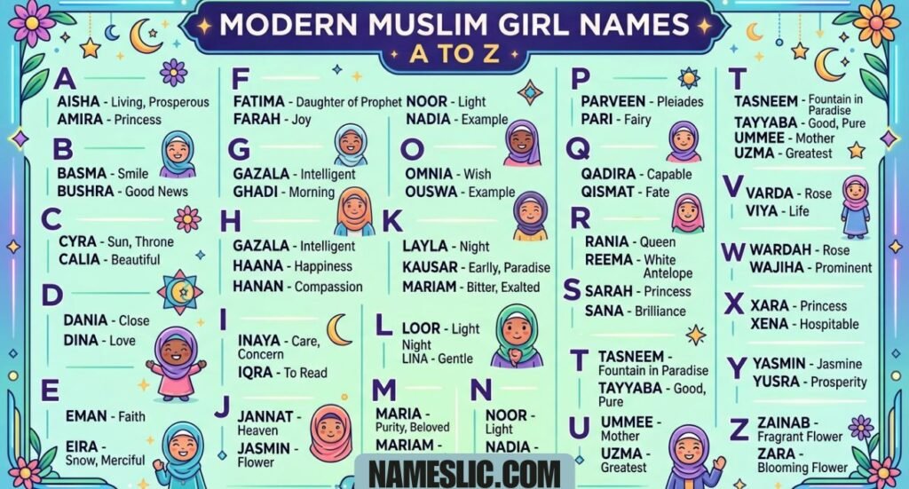 Modern Muslim Girl Names A to Z